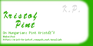 kristof pint business card